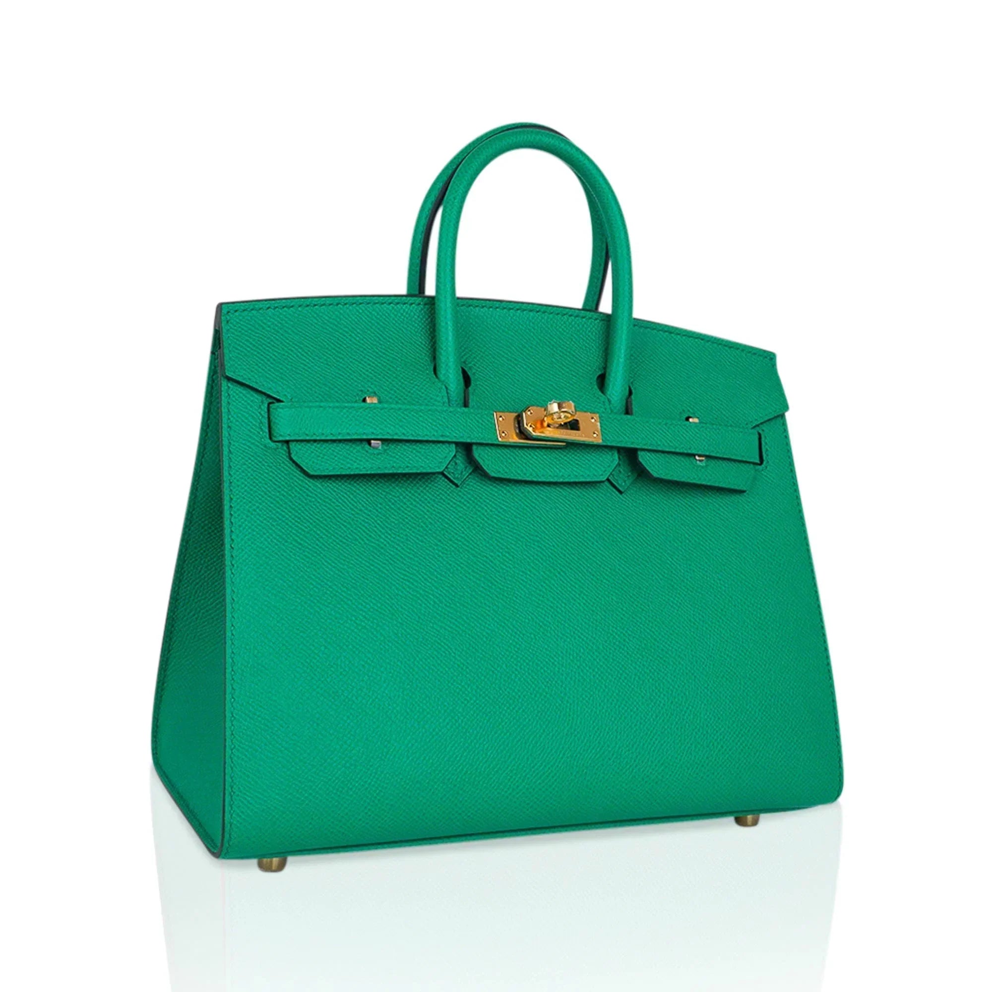 👜Birkin Sellier 25 Bag Vert Jade Epsom Leather with Gold Hardware