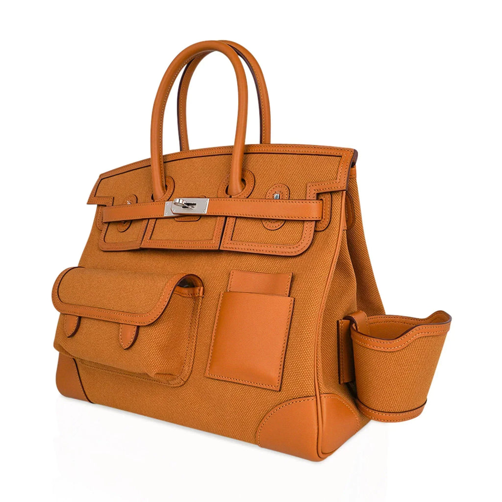 👜Limited Edition Birkin 35 Bag Cargo Sesame Toile Goeland Swift Leather with Palladium Hardware