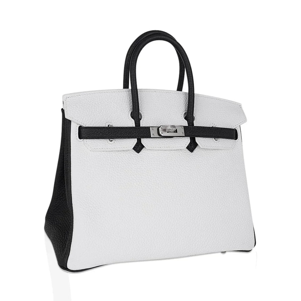 👜Birkin HSS 25 Bag White w/ Black Brushed Palladium Hardware
