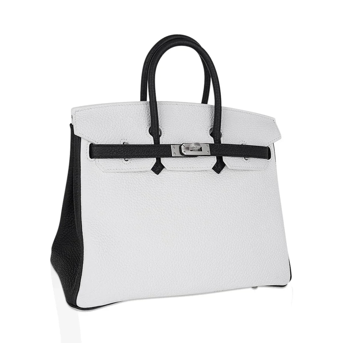 👜Birkin HSS 25 Bag White w/ Black Brushed Palladium Hardware