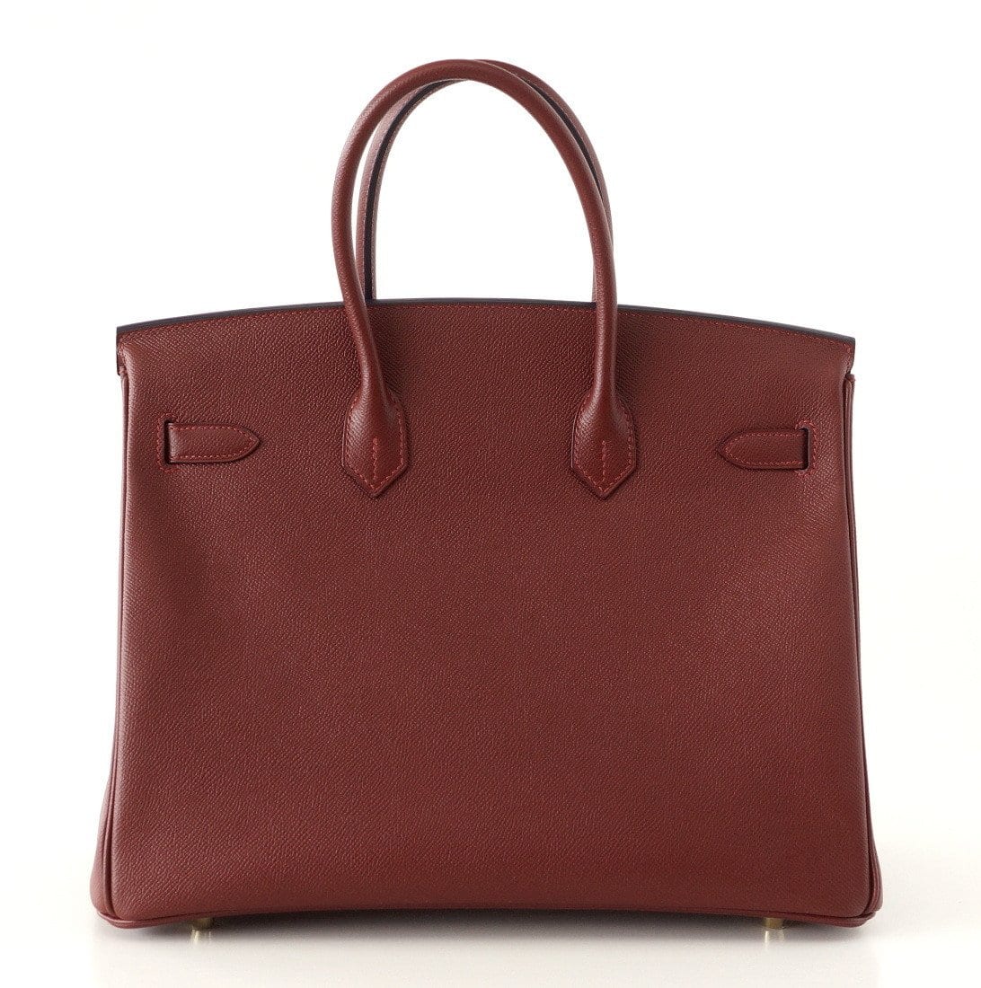👜Birkin 35 Bag Red Rouge H Limited Edition Contour Navy Gold