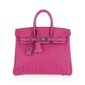 👜Birkin 25 Bag Fuchsia Ostrich with Palladium Hardware