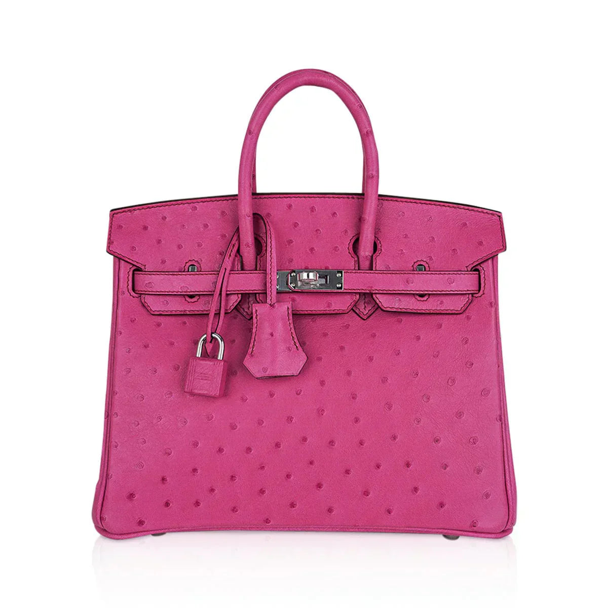 👜Birkin 25 Bag Fuchsia Ostrich with Palladium Hardware