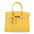 👜Birkin 30 Bag Mimosa Matte Alligator Gold Hardware