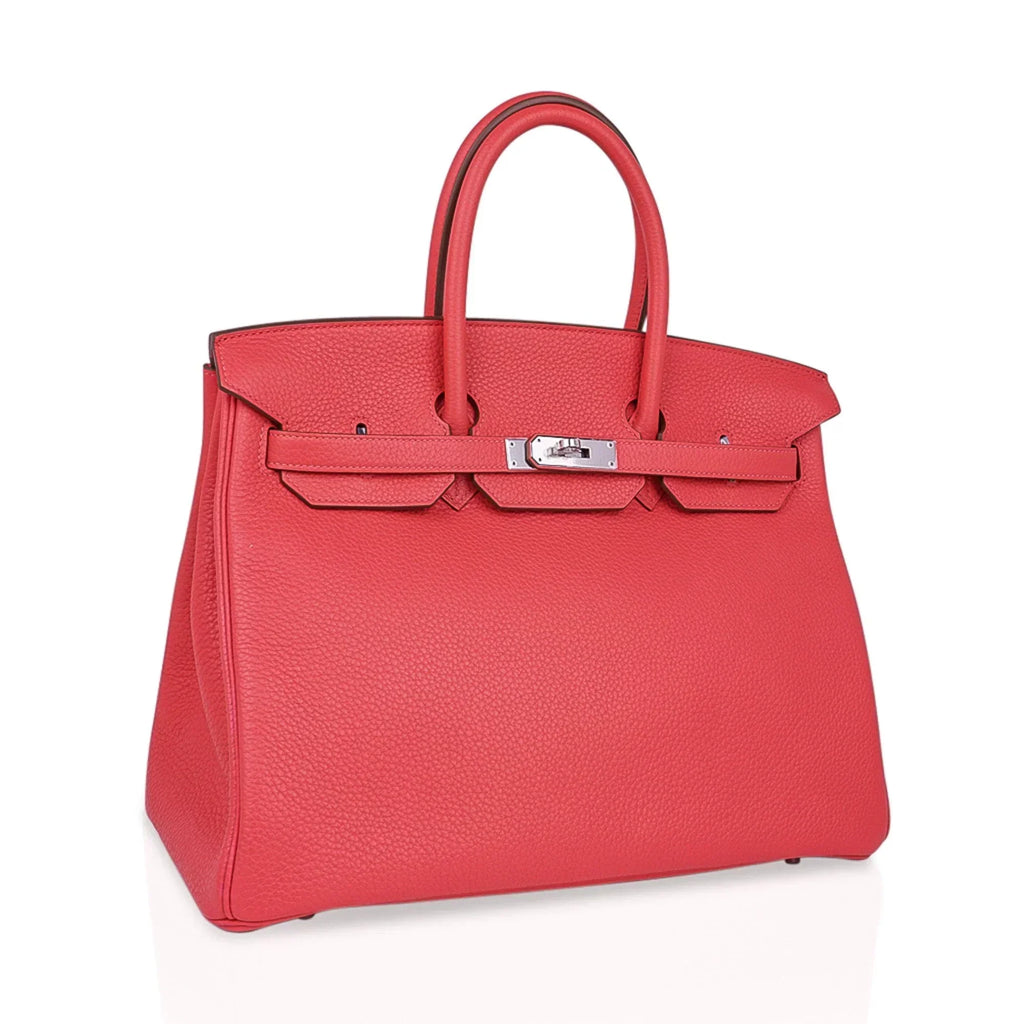 👜Birkin 35 Bag Rose Jaipur Clemence Leather with Palladium Hardware