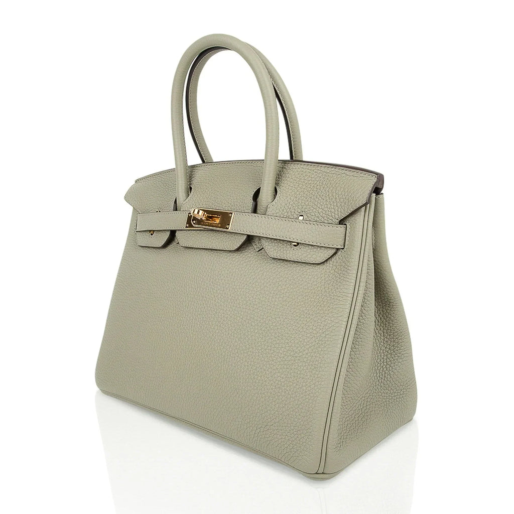 👜Birkin 30 Bag Sage (Sauge) Clemence Leather Gold Hardware