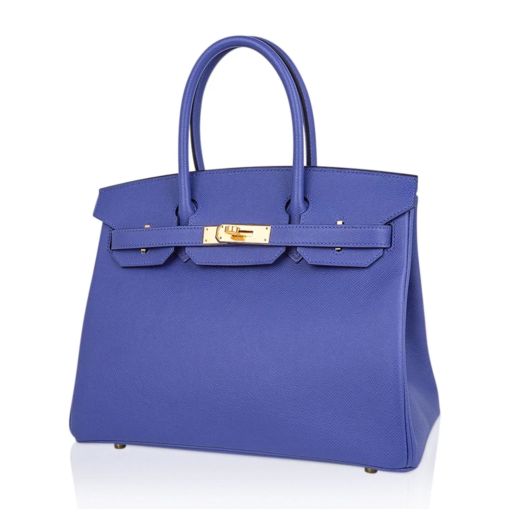 👜Birkin 30 Bag Blue Brighton Epsom Leather with Gold Hardware