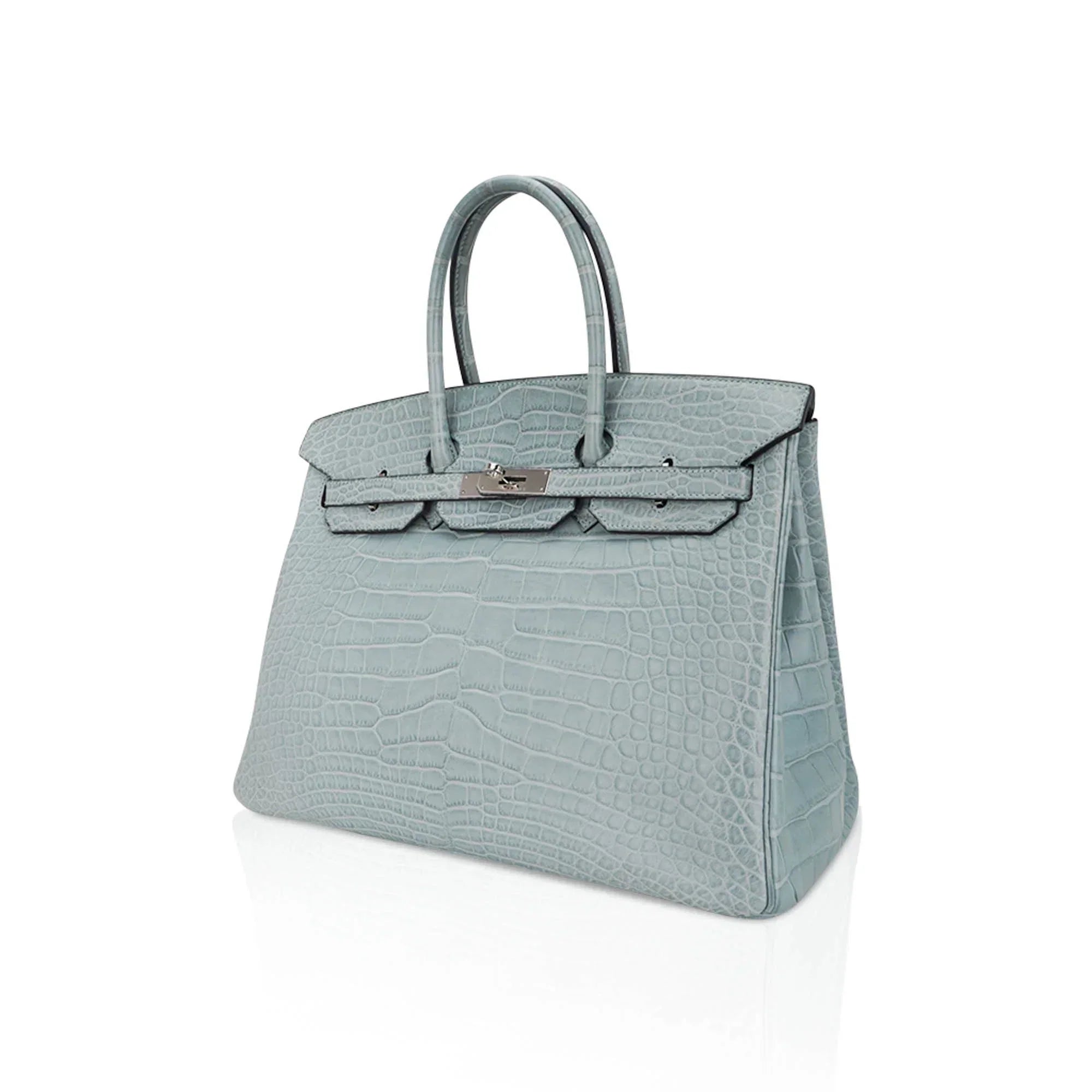 👜Limited Edition Birkin 35 Bag Ciel Matte Alligator with Palladium Hardware