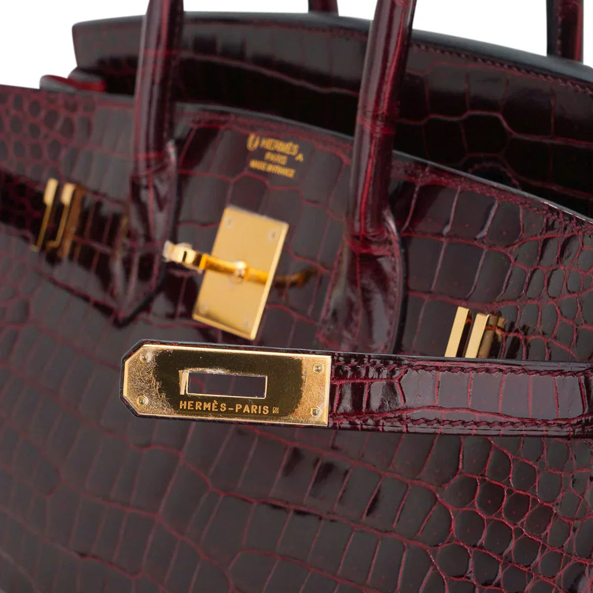 👜Special Order HSS Birkin 35 Bag Bordeaux Porosus Crocodile with Gold Hardware