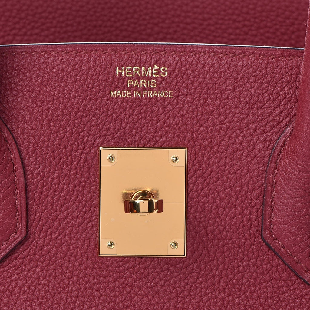 👜Birkin 25cm Rouge H Bordeaux Red Gold Hardware Bag Y Stamp