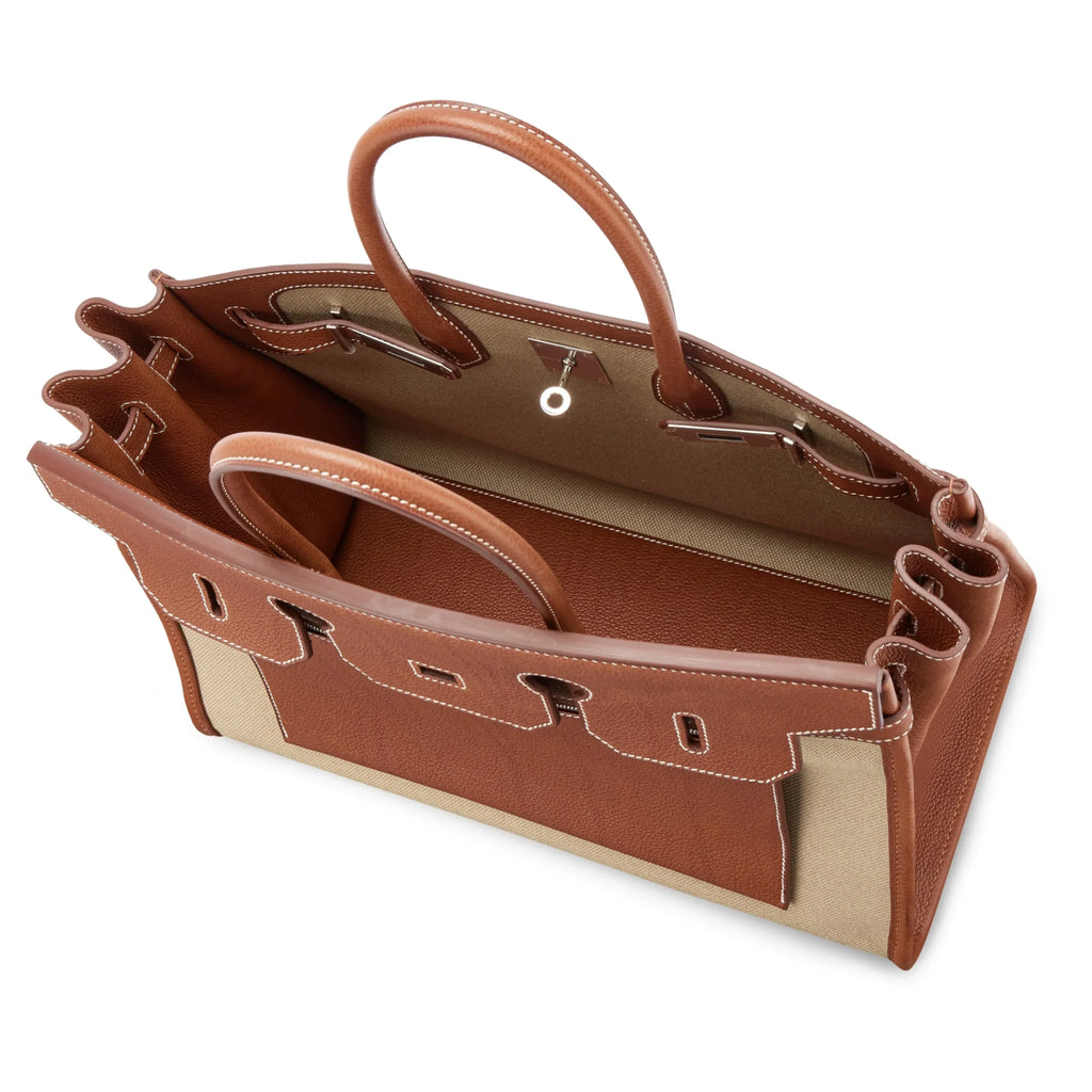 👜Birkin 35 L'Envers Edition Fauve Barenia Faubourg Palladium Hardware