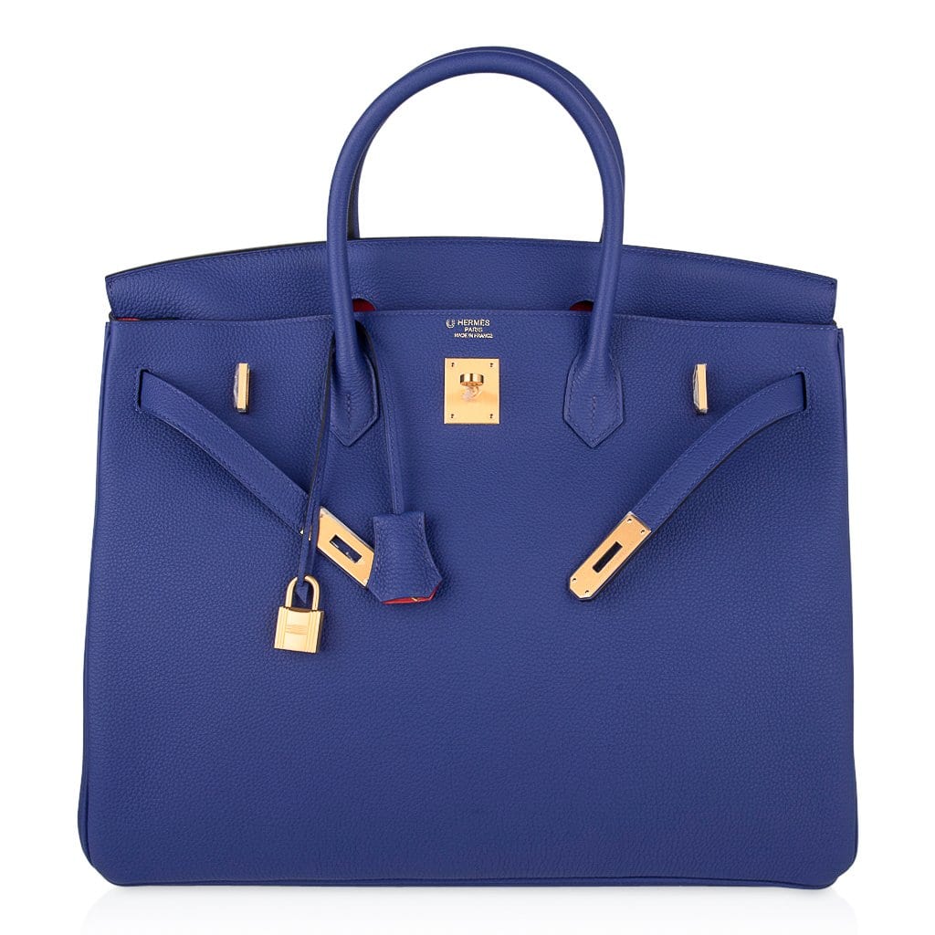 👜Birkin HSS 40 Bag Electric Blue / Rose Jaipur Brushed Gold Hardware
