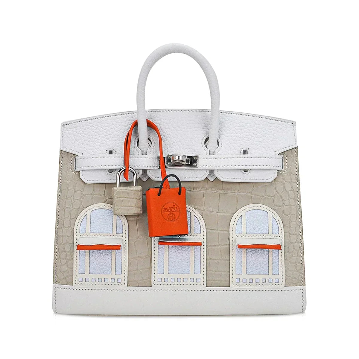 👜Limited Edition Birkin 20 Faubourg Sellier Bag Neige (Snow) White Matte Alligator