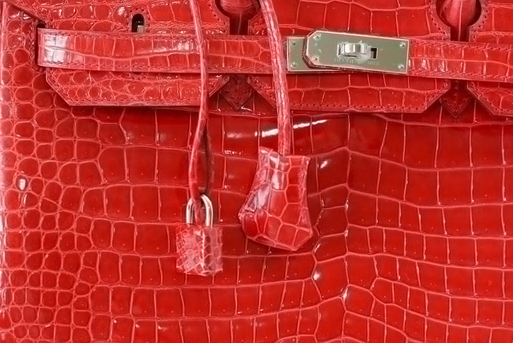 👜Birkin 35 Bag Porosus Crocodile Bougainvillea Palladium