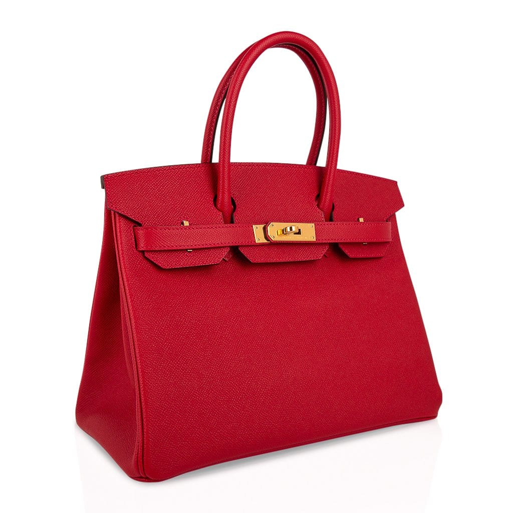 👜Birkin 30 Bag Rouge Casaque Gold Hardware Epsom Leather
