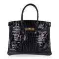 👜Birkin 30 Bag Black Porosus Crocodile with Gold Hardware