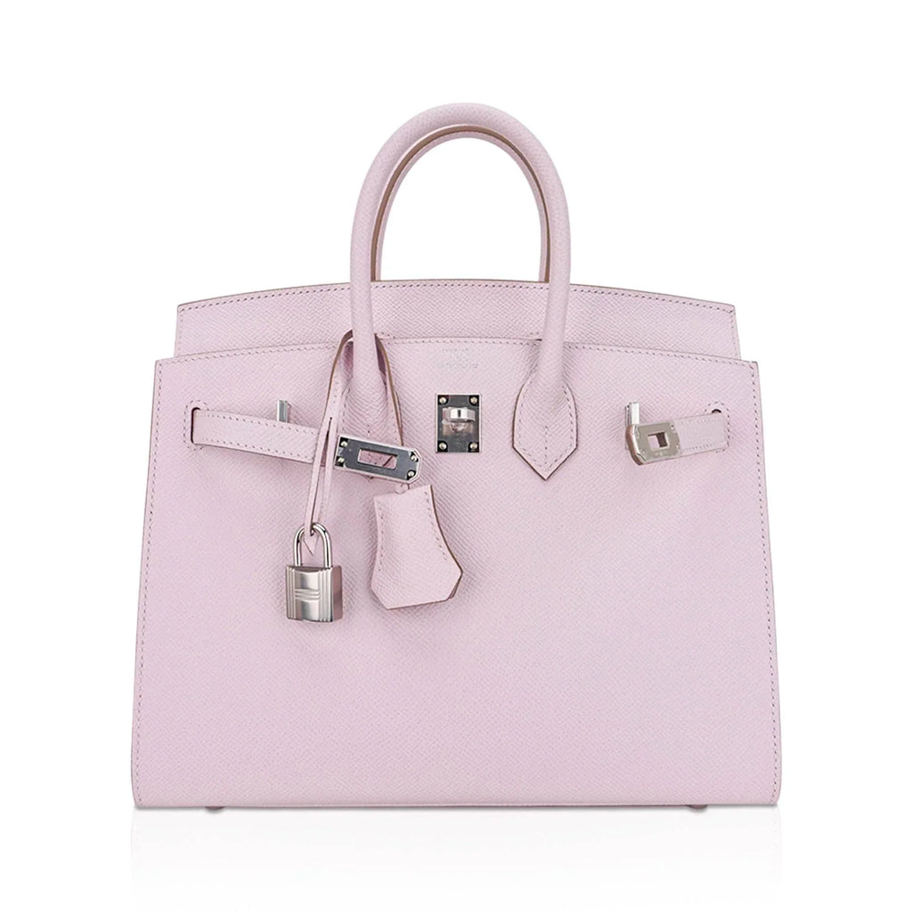 👜Birkin 25 Bag Sellier Mauve Pale Epsom Leather with Palladium Hardware