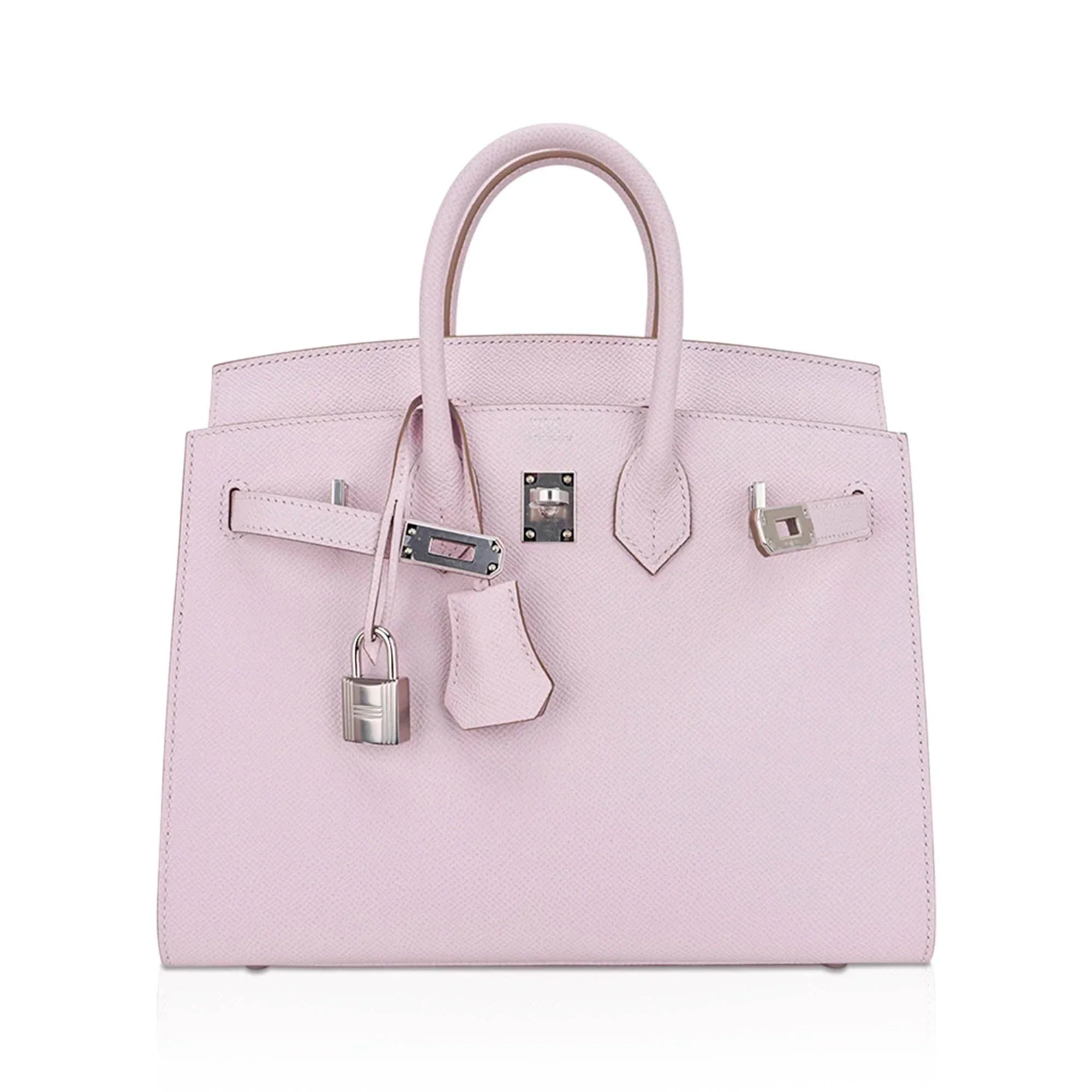 👜Birkin 25 Bag Sellier Mauve Pale Epsom Leather with Palladium Hardware