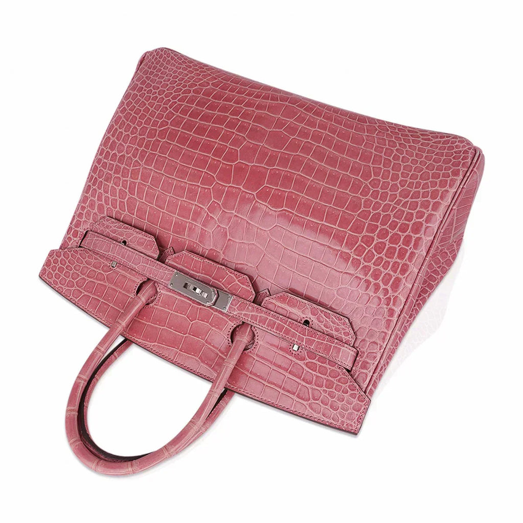 👜Birkin 35 Rose Indien Porosus Crocodile Bag – Rare Retired Color