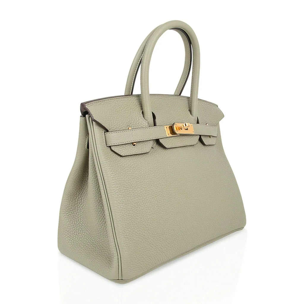 👜Birkin 30 Bag Sage (Sauge) Clemence Leather Gold Hardware
