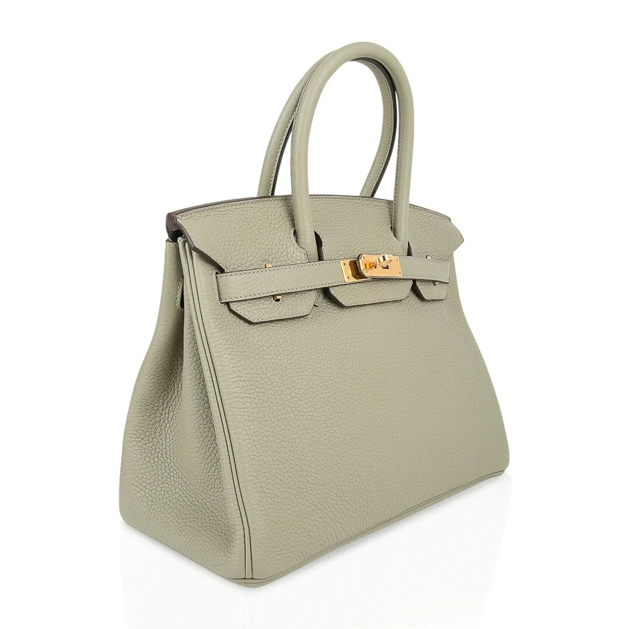 👜Birkin 30 Bag Sage (Sauge) Clemence Leather Gold Hardware