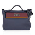 👜24 24 29 Bag Blue Nuit Indigo Bordeaux Kraft Palladium
