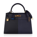 👜Kelly Casaque 28 Bag Black / Bleu Indigo Sellier Limited Edition
