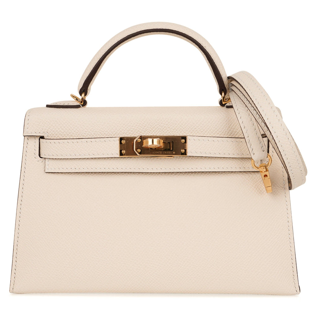 👜Mini Kelly 20 Bag Sellier Nata Epsom with Gold Hardware