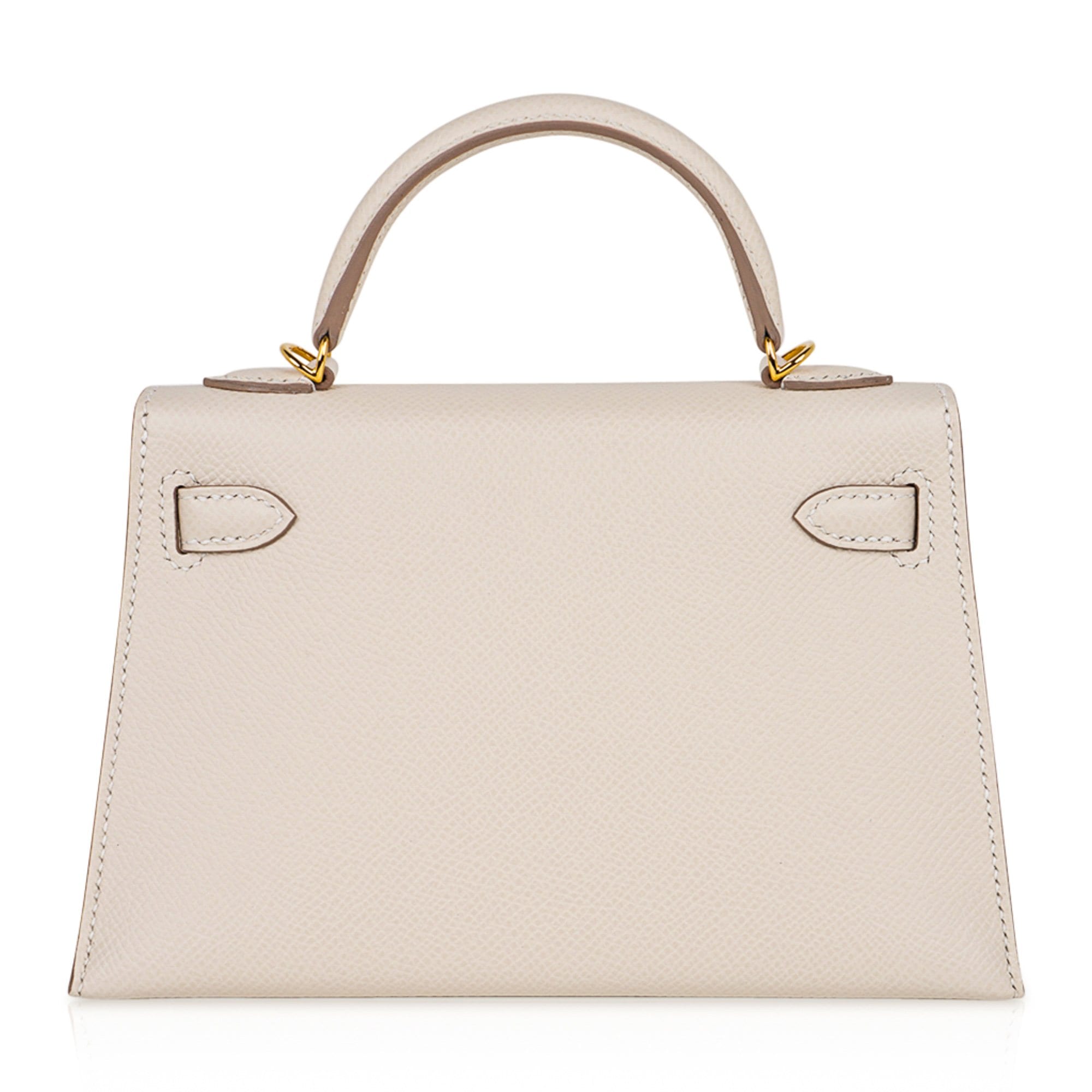 👜Kelly 20 Mini Sellier Bag Craie Epsom Leather with Gold Hardware