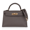 👜Kelly 20 Mini Sellier Bag Etain Epsom Leather Gold Hardware New w/Box