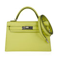 👜Mini Kelly 20 Bag Sellier Jaune Bourgeon Chevre Leather with Palladium Hardware