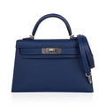 👜Special Order HSS Verso Mini Kelly 20 Sellier Bag Deep Bleu & Bleu Izmir Epsom Leather with Palladium Hardware