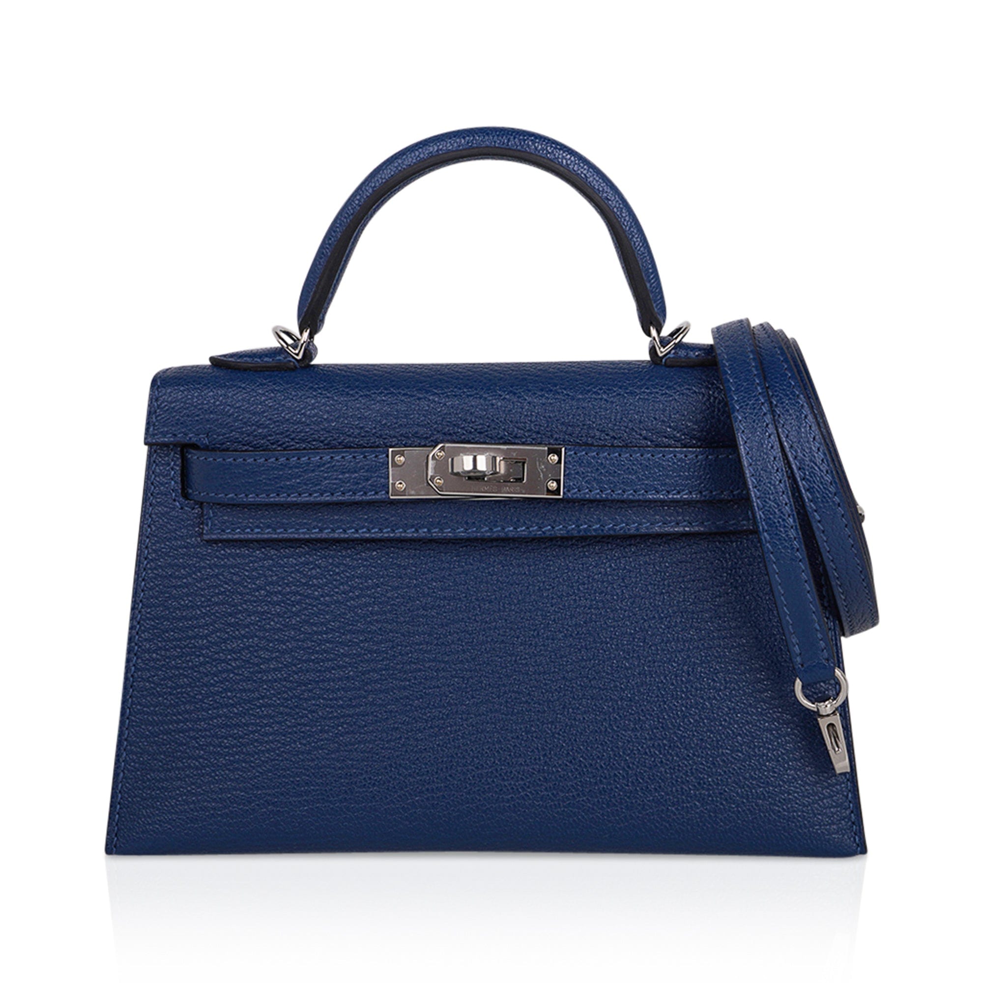 👜Special Order HSS Verso Mini Kelly 20 Sellier Bag Deep Bleu & Bleu Izmir Epsom Leather with Palladium Hardware