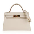 👜Kelly 20 Mini Sellier Bag Craie Epsom Leather Gold Hardware