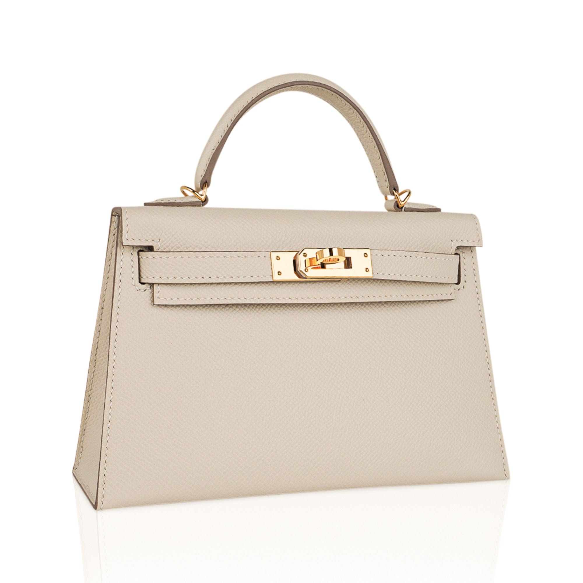 👜Kelly 20 Mini Sellier Bag Craie Epsom Leather Gold Hardware