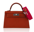 👜Mini Kelly 20 Bag Sellier Cuivre Chevre Leather with Palladium Hardware