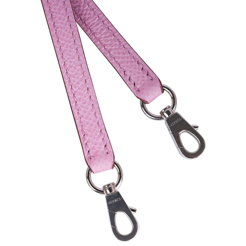 👜Mini Kelly 20 Bag Sellier Mauve Sylvestre Epsom with Palladium Hardware