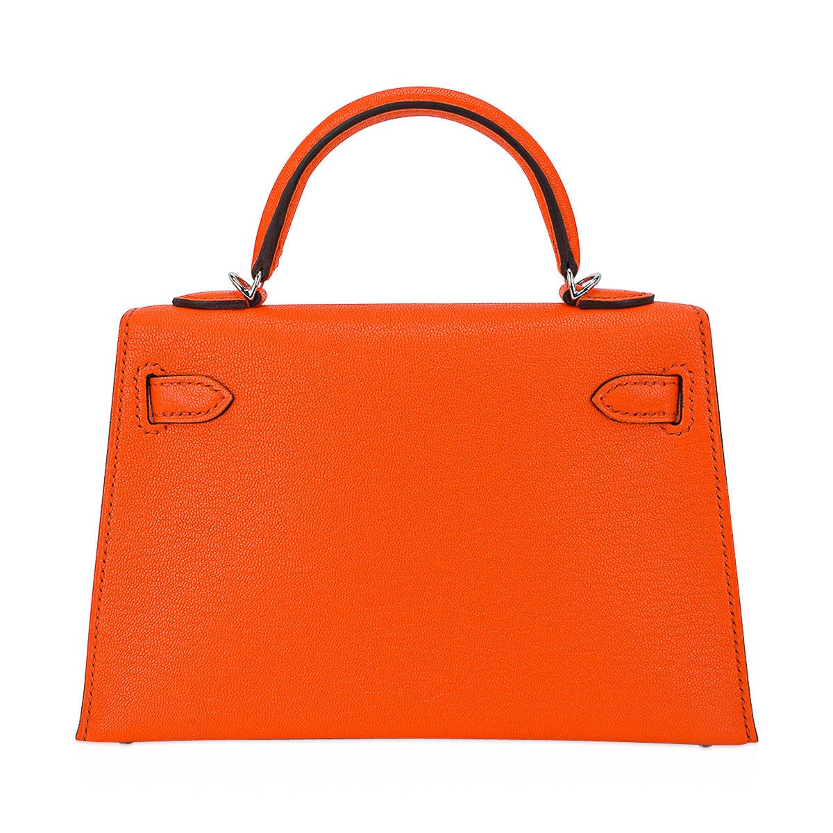 👜Verso Mini Kelly 20 Sellier Bag Feu & Terre Battue Chevre Leather with Palladium Hardware