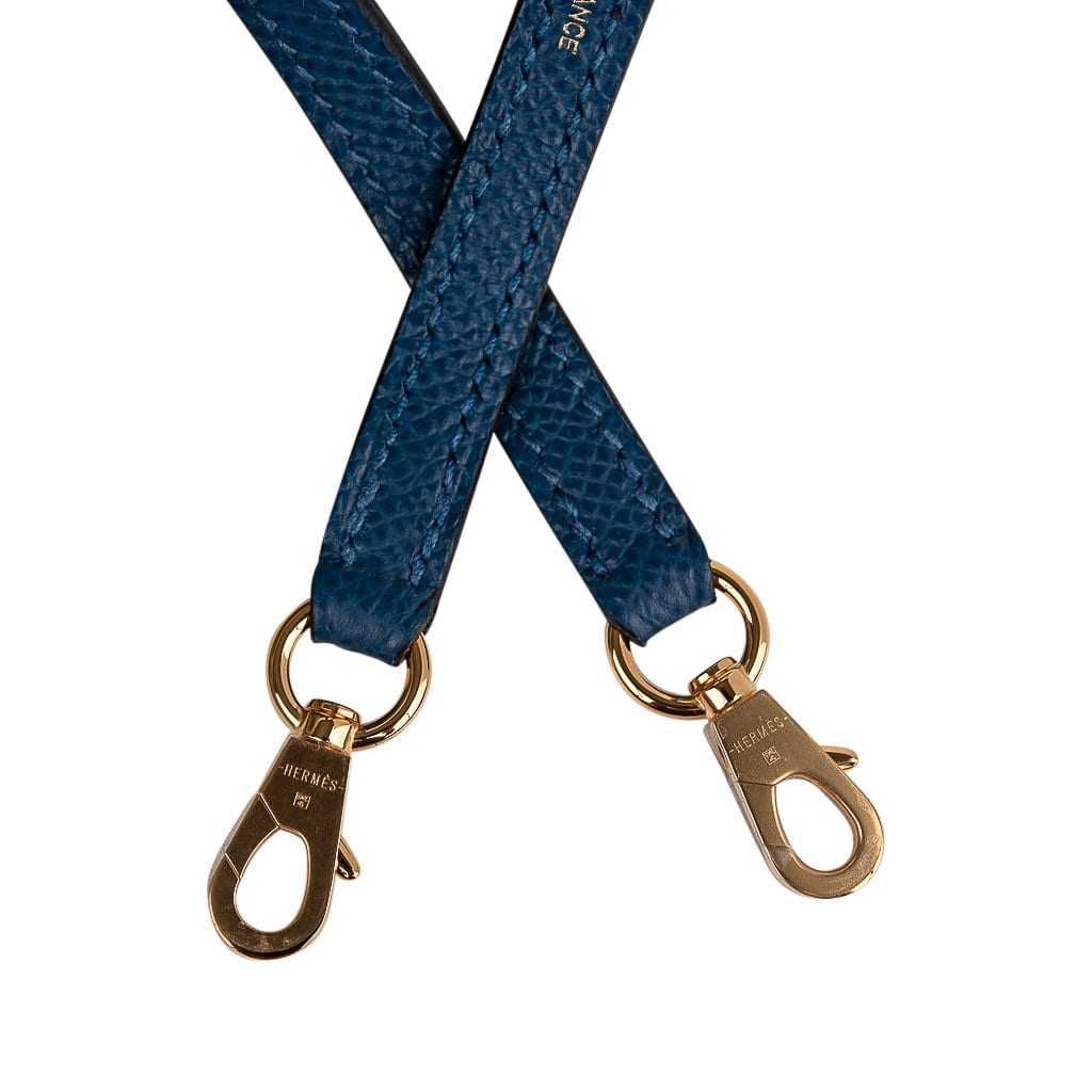 👜Kelly 20 Mini Sellier Bag Deep Blue Epsom Leather Gold Hardware