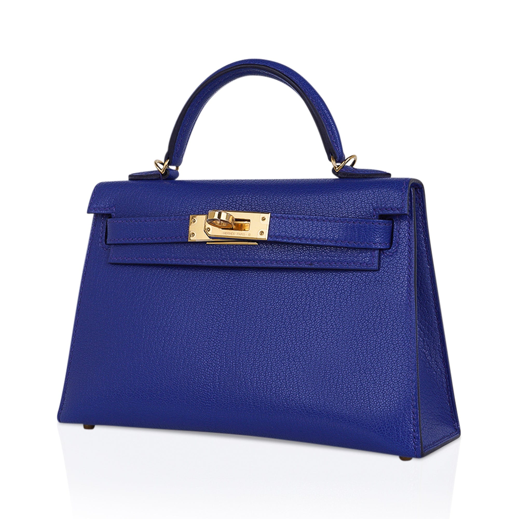 👜Kelly 20 Mini Sellier Bag Blue de Royal Chevre Leather Gold Hardware