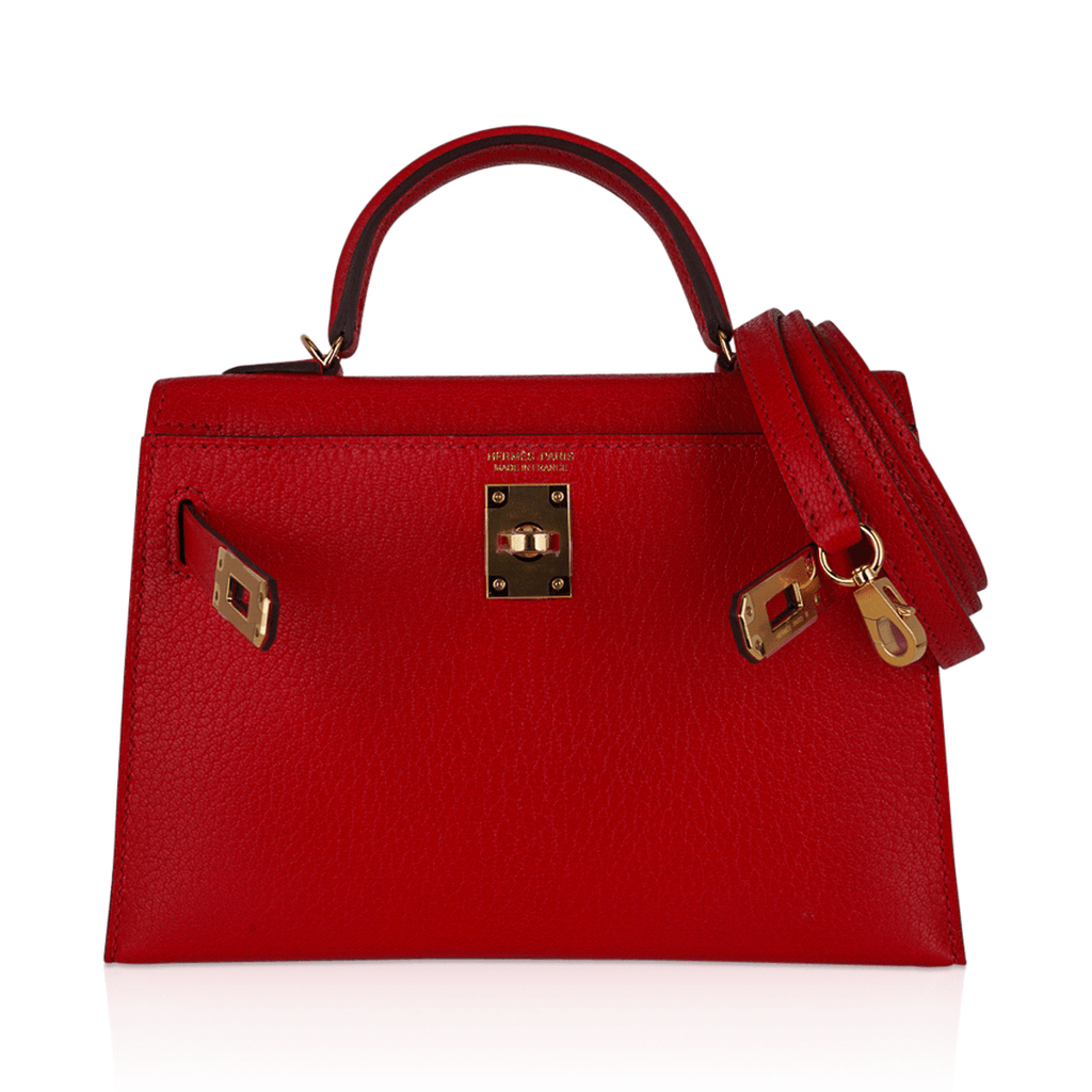 👜Kelly Sellier 20 Mini Rouge de Coeur Bag Chevre Leather Gold Hardware