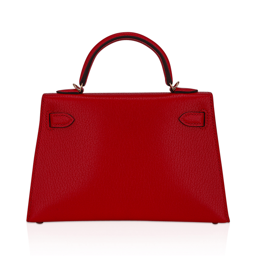 👜Kelly Sellier 20 Mini Rouge de Coeur Bag Chevre Leather Gold Hardware