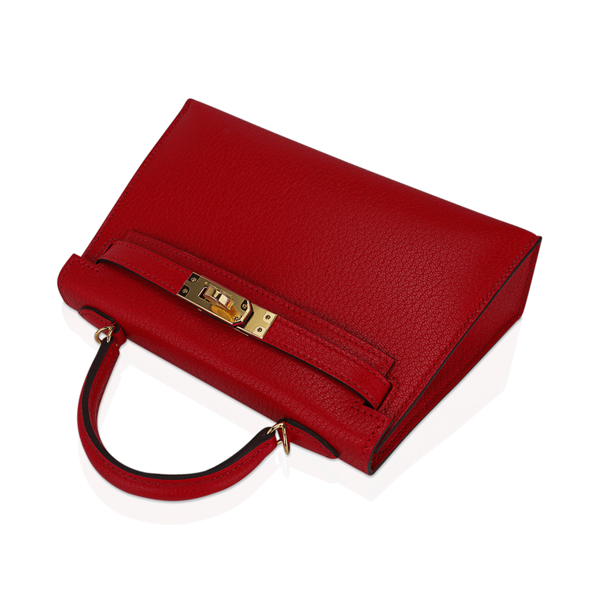 👜Kelly Sellier 20 Mini Rouge de Coeur Bag Chevre Leather Gold Hardware