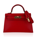 👜Kelly Sellier 20 Mini Rouge de Coeur Bag Chevre Leather Gold Hardware