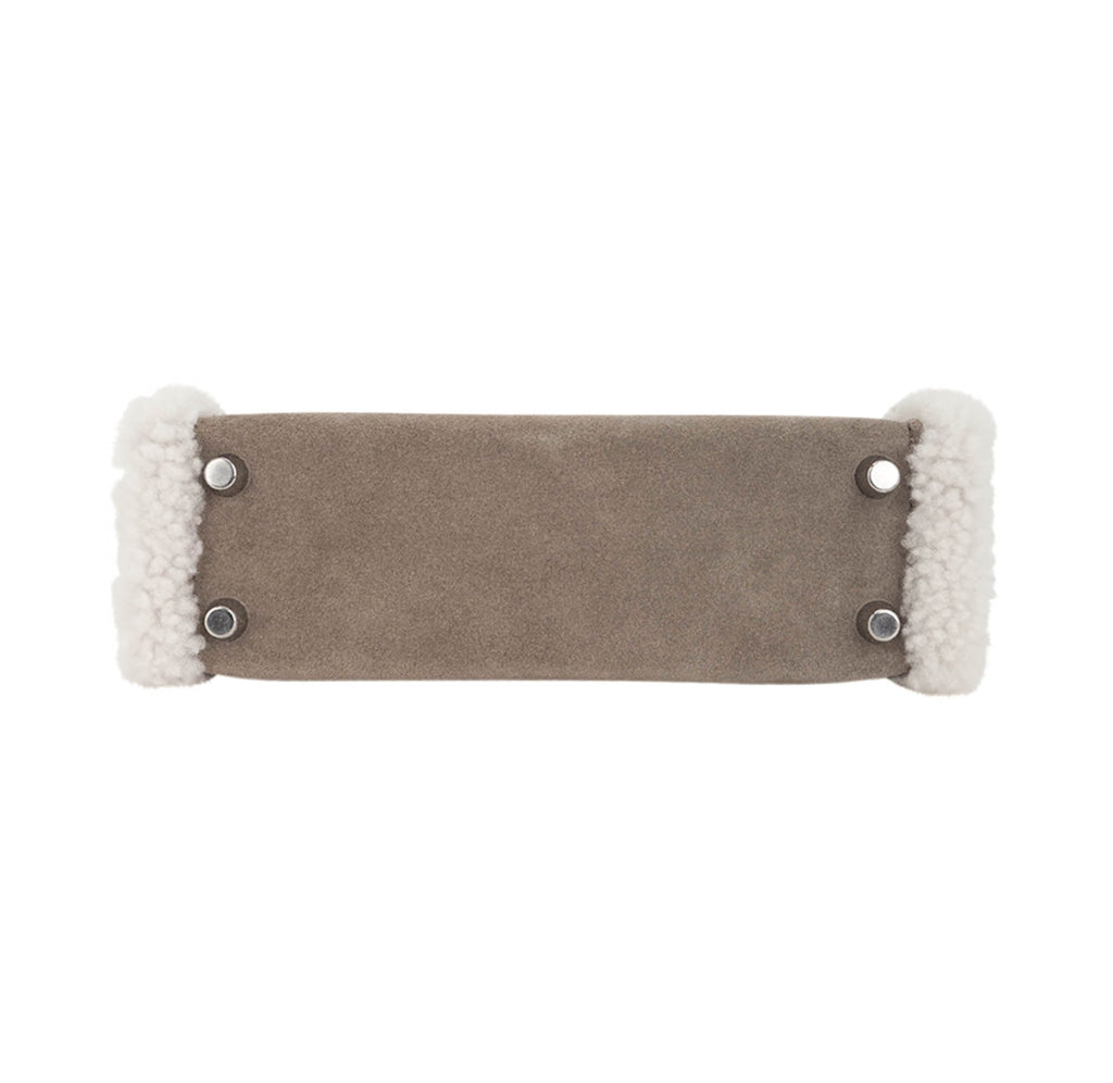 👜Kelly 20 Teddy Bag Pluch Shearling Gris Caillou Grizzly and Etoupe Swift Leather