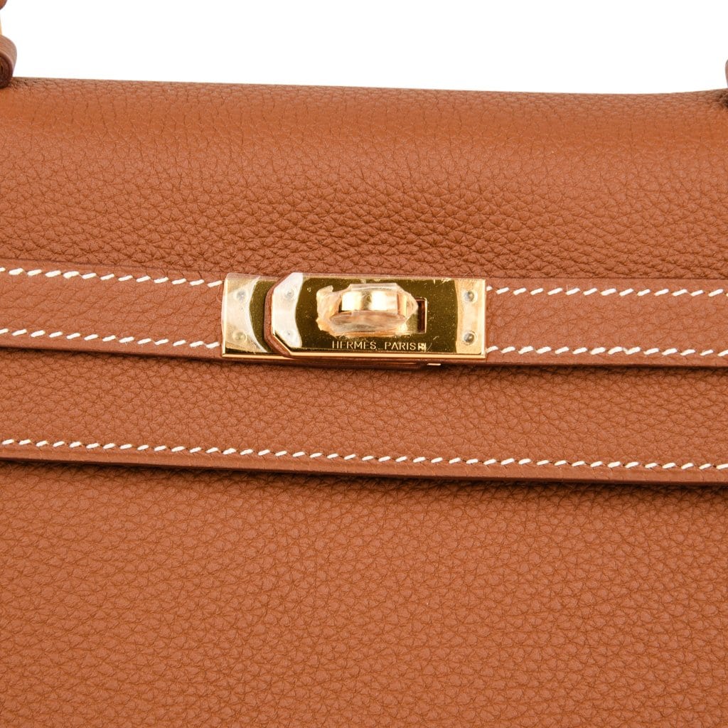 👜Kelly 25 Retourne Bag Coveted Gold Togo Gold Hardware