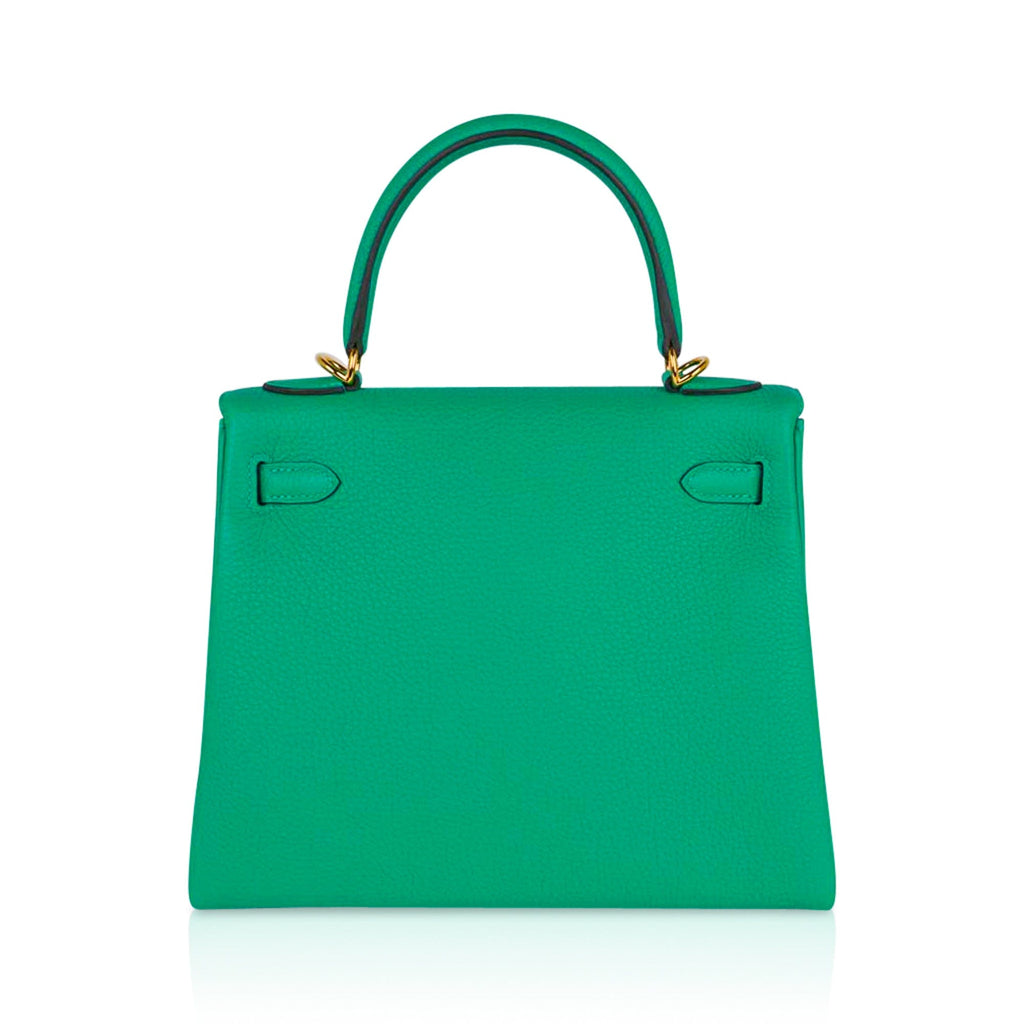 👜Kelly Retourne 25 Bag Menthe Togo Gold Hardware New w/Box
