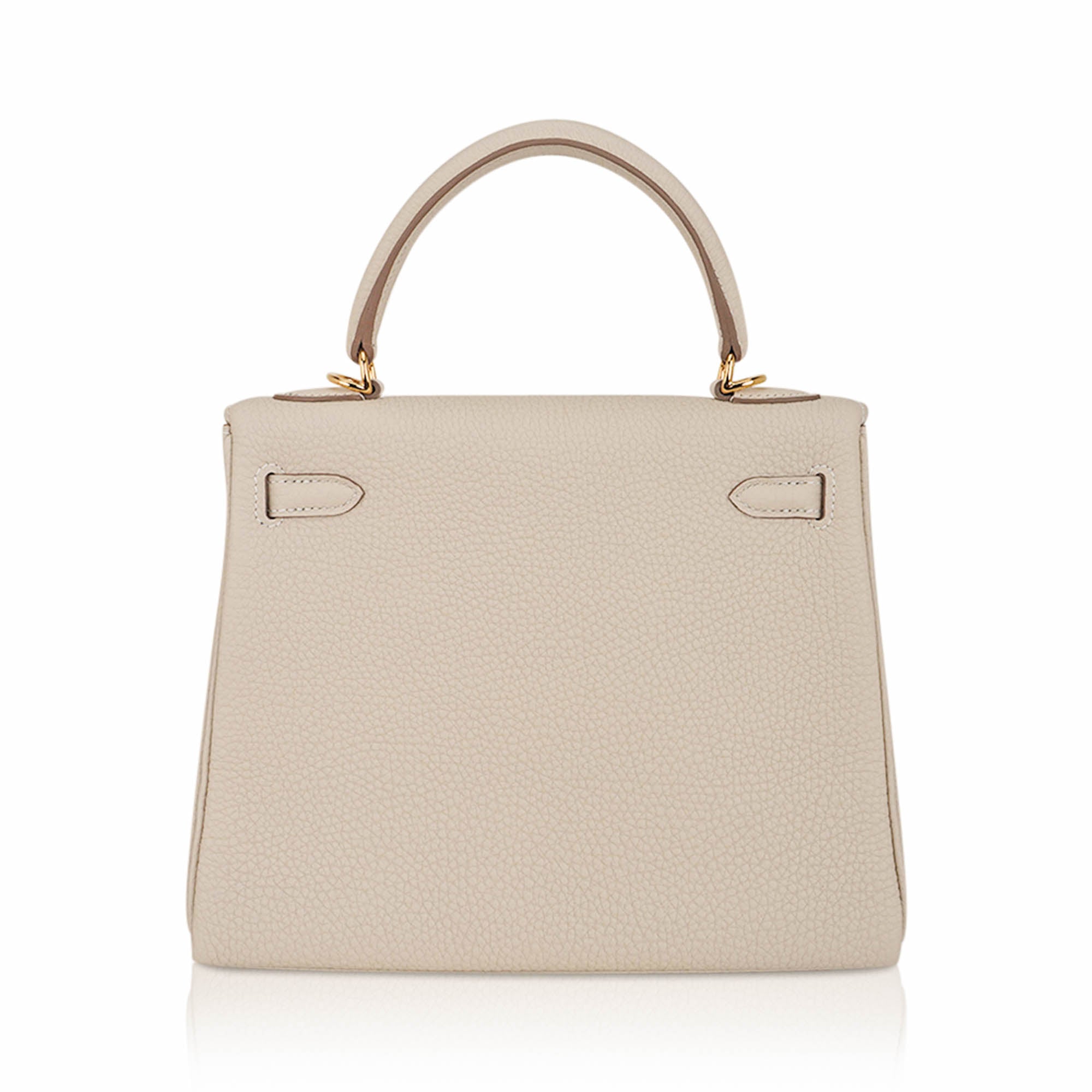 👜Kelly Retourne 25 Bag Craie Togo Leather with Gold Hardware