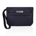 👜Kelly Depeches 25 Pouch Blue Ocean Galop D’Vache Leather with Palladium Hardware
