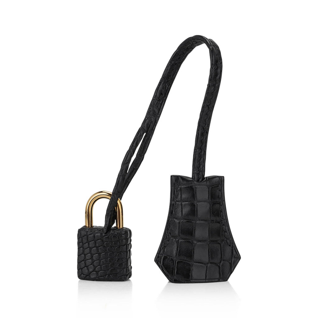 👜Kelly 25 Retourne Bag Black Matte Alligator with Gold Hardware